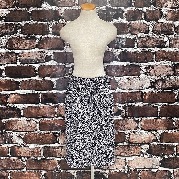 14th & Union Skirt Pink Blue Pencil Tie Split Front Size Medium - Picture 3 of 13